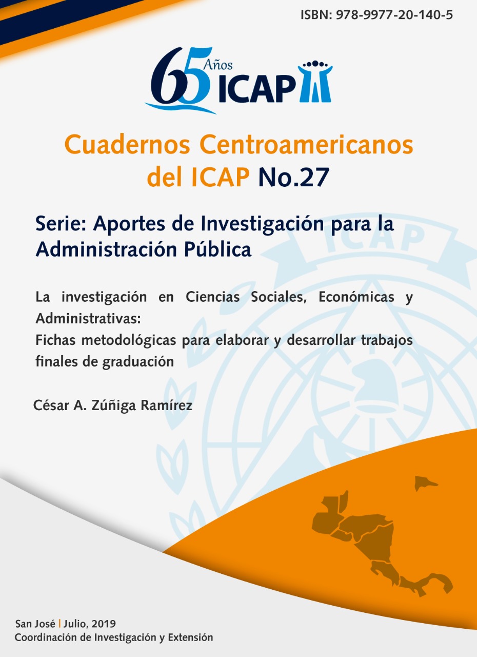 Cuaderno Centroamericano del ICAP N°27: Aportes de Investigación para la Administración Pública