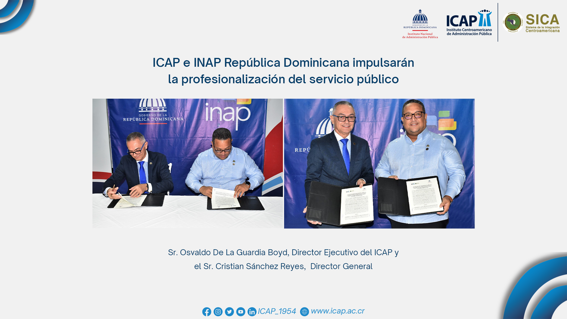 ICAP e INAP República Dominicana impulsarán la profesionalización del servicio público