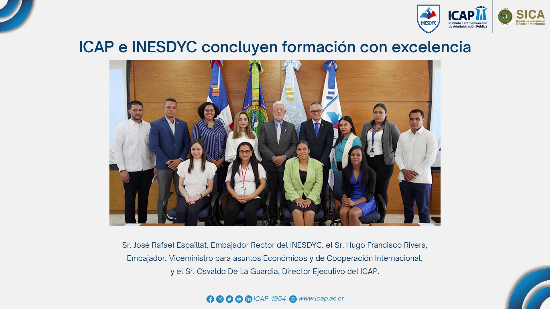 ICAP e INESDYC concluyen formación con excelencia