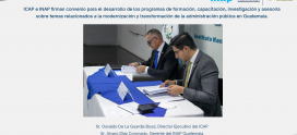ICAP e INAP firman convenio para fortalecer la administración pública en Guatemala