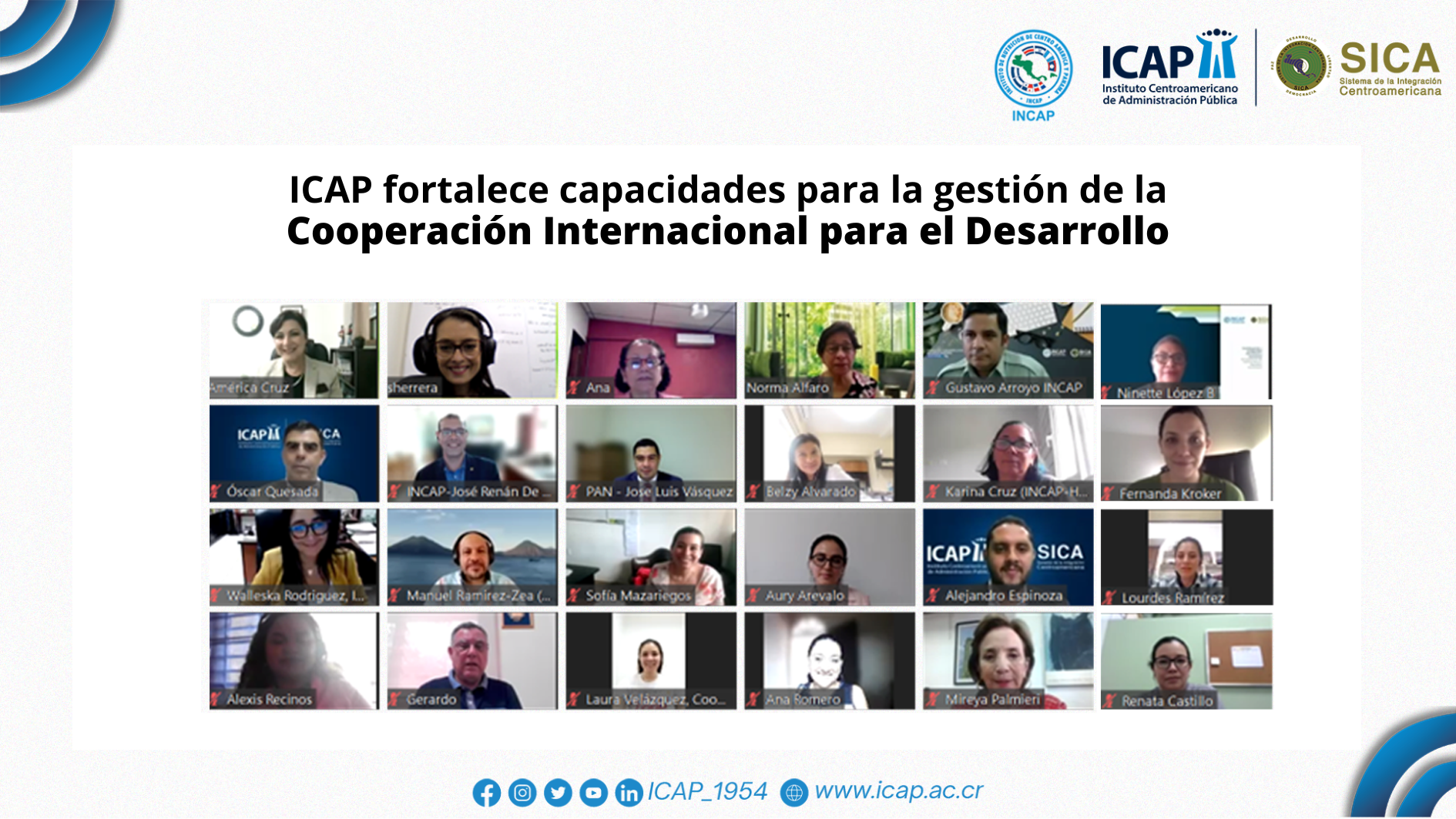 ICAP e INCAP fortalecen capacidades para la gestión de la Cooperación Internacional para el Desarrollo
