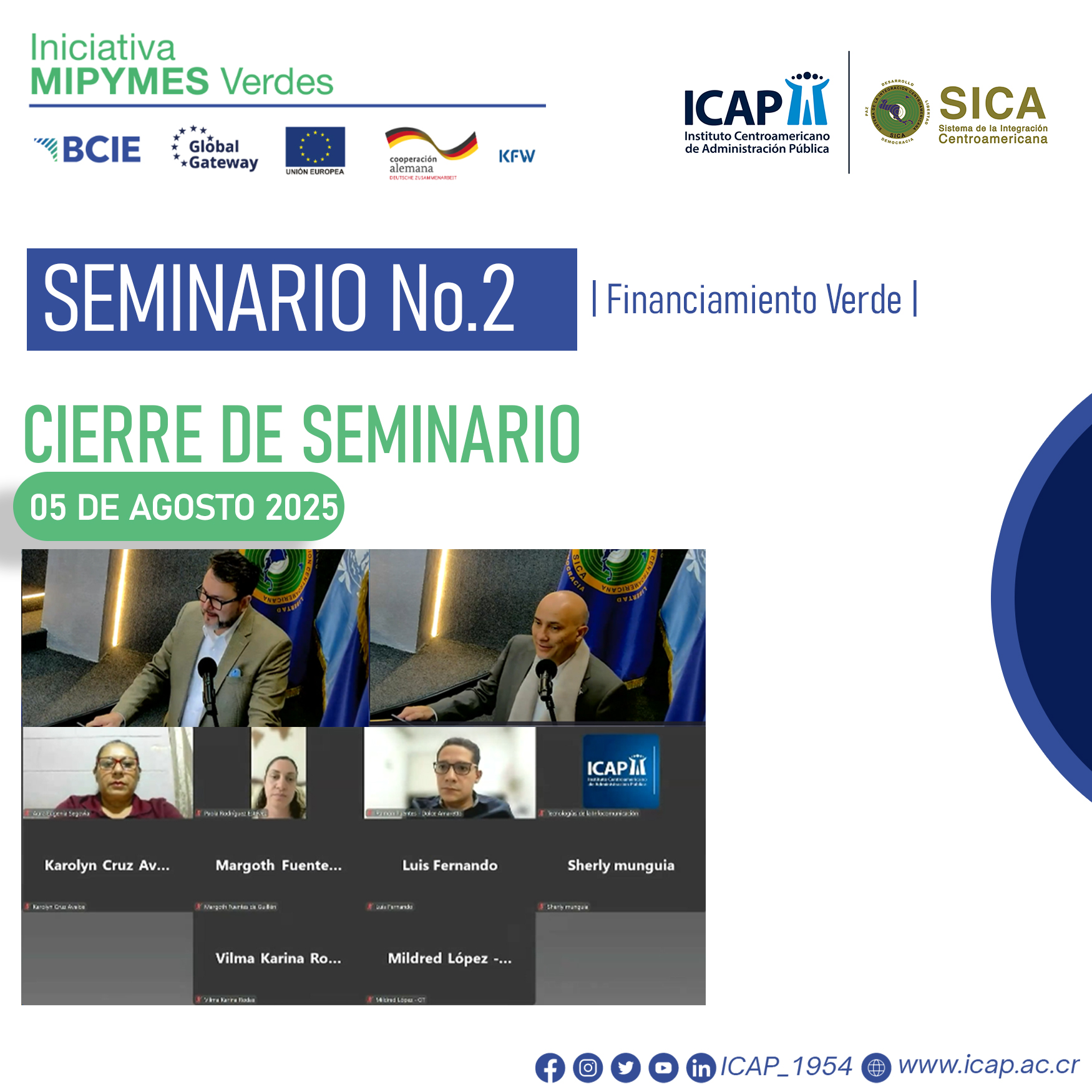 Cierre del Seminario No. 2: “Financiamiento Verde para MiPYMEs”